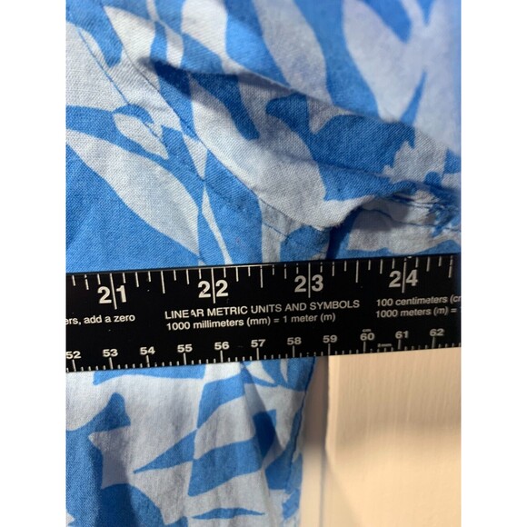 Free Assembly XL Blue Tropical Floral Hawaiian Short Sleeve Button-up Shirt - Picture 11 of 13